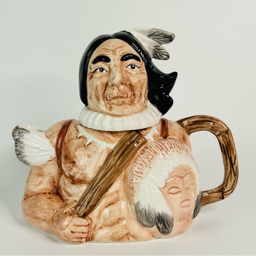 Native American Themed Ceramic Teapot N.C. Cameron and Sons